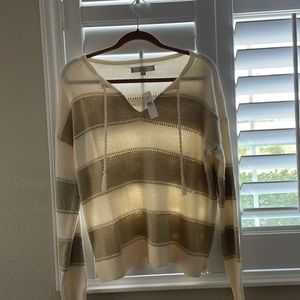 Cram and gold striped sweater